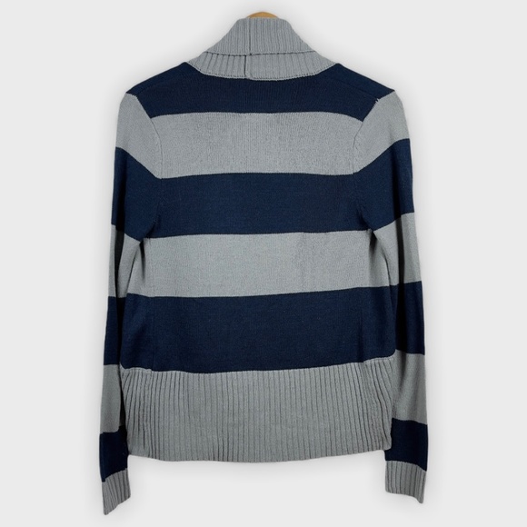 New York Yoki Collection Navy Blue & Gray Cardigan - Picture 2 of 5